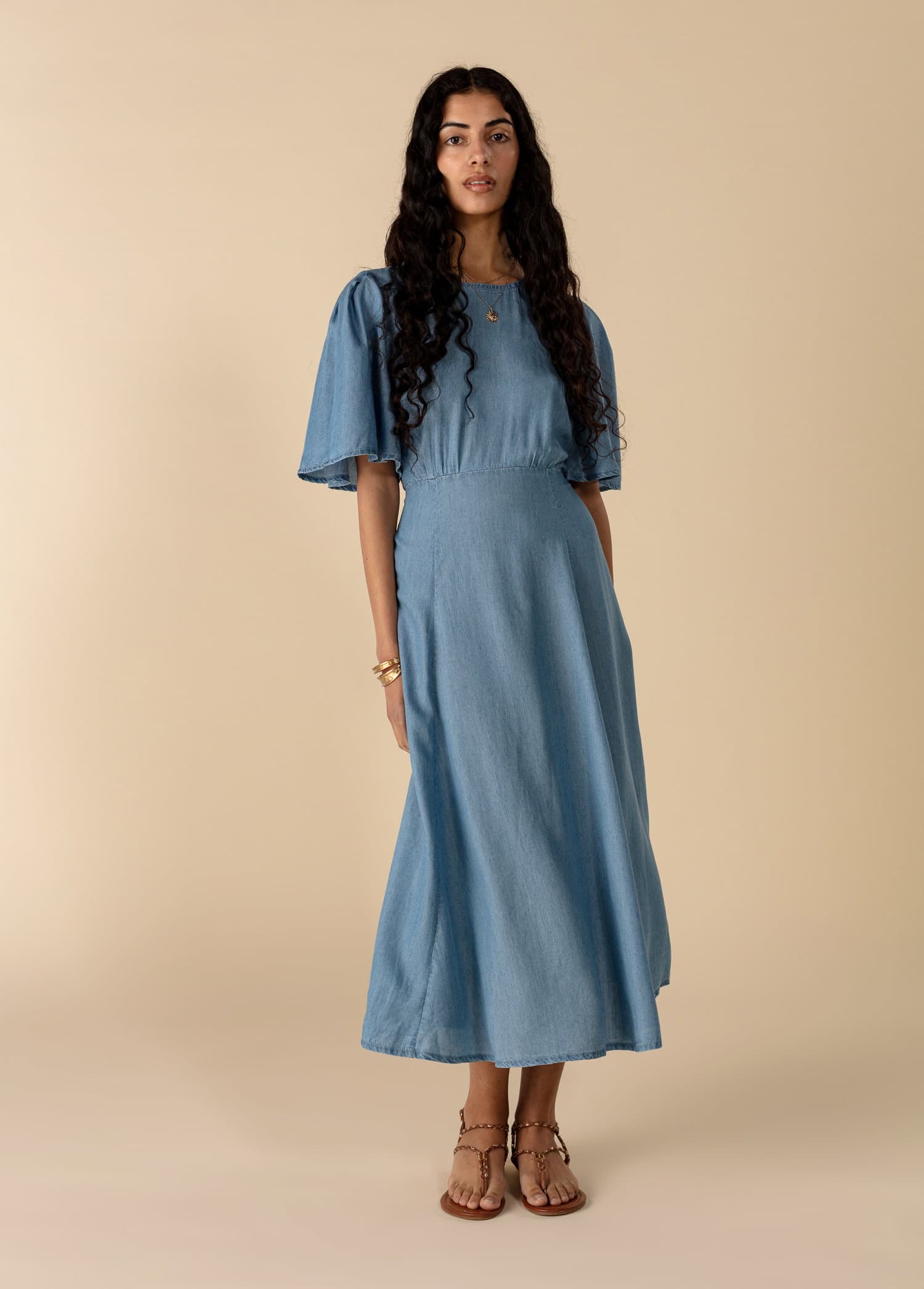 KRISTEN Sininen Tencel-mekko - Sininen 3 - Indiska