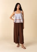 ELSIE CROPPED PANTS - BROWN
