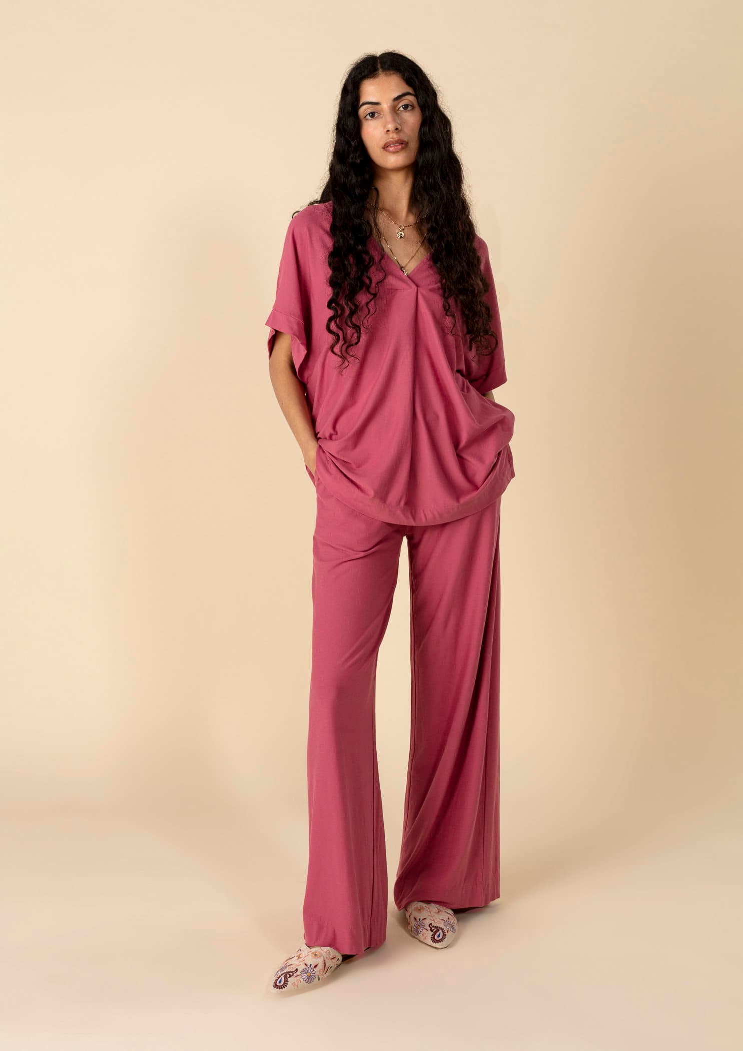 LULU Rette jerseybukser - Rosa 1 - Indiska