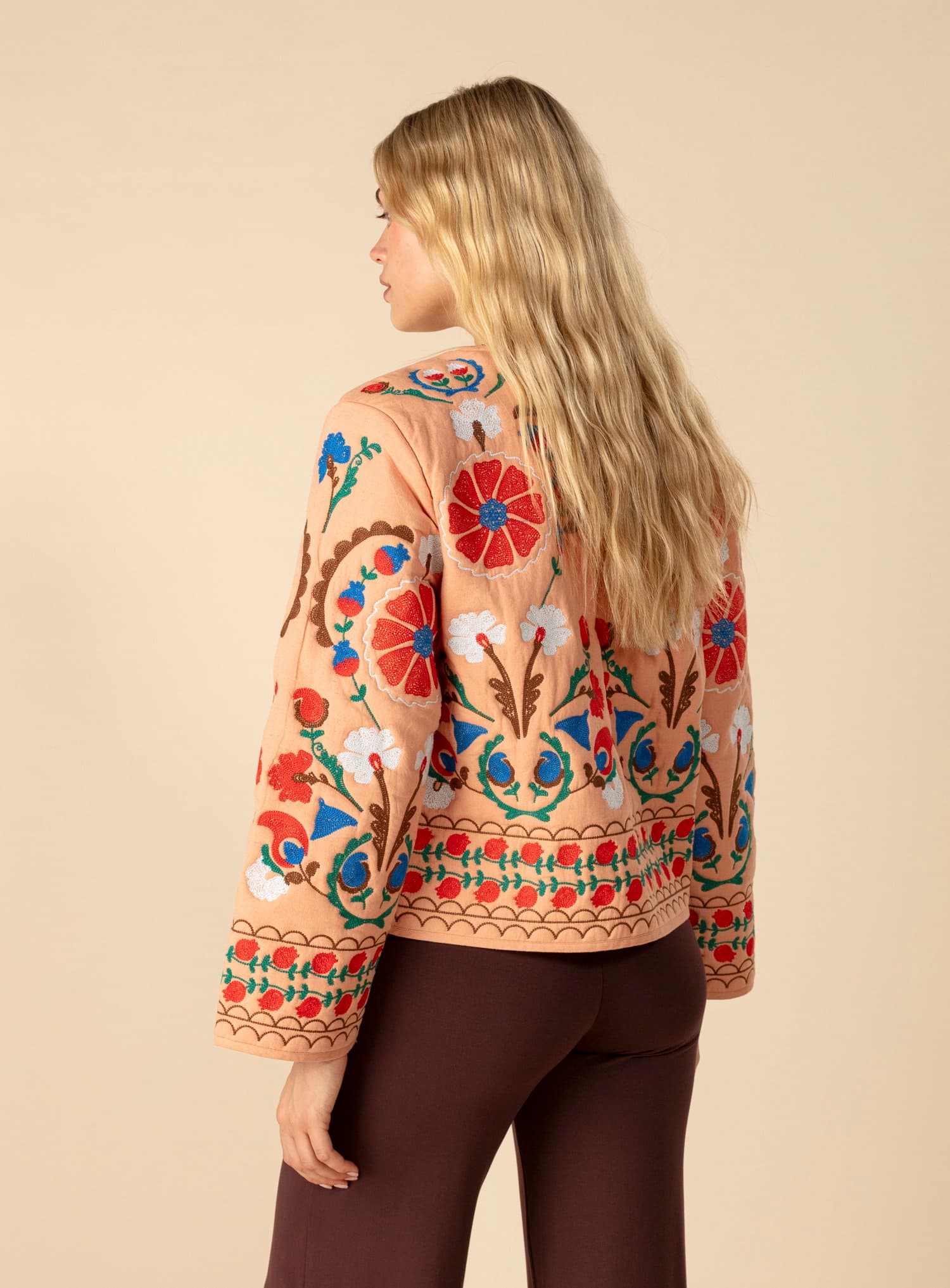 KELLY Kort broderad jacka - Rosa 4 - Indiska