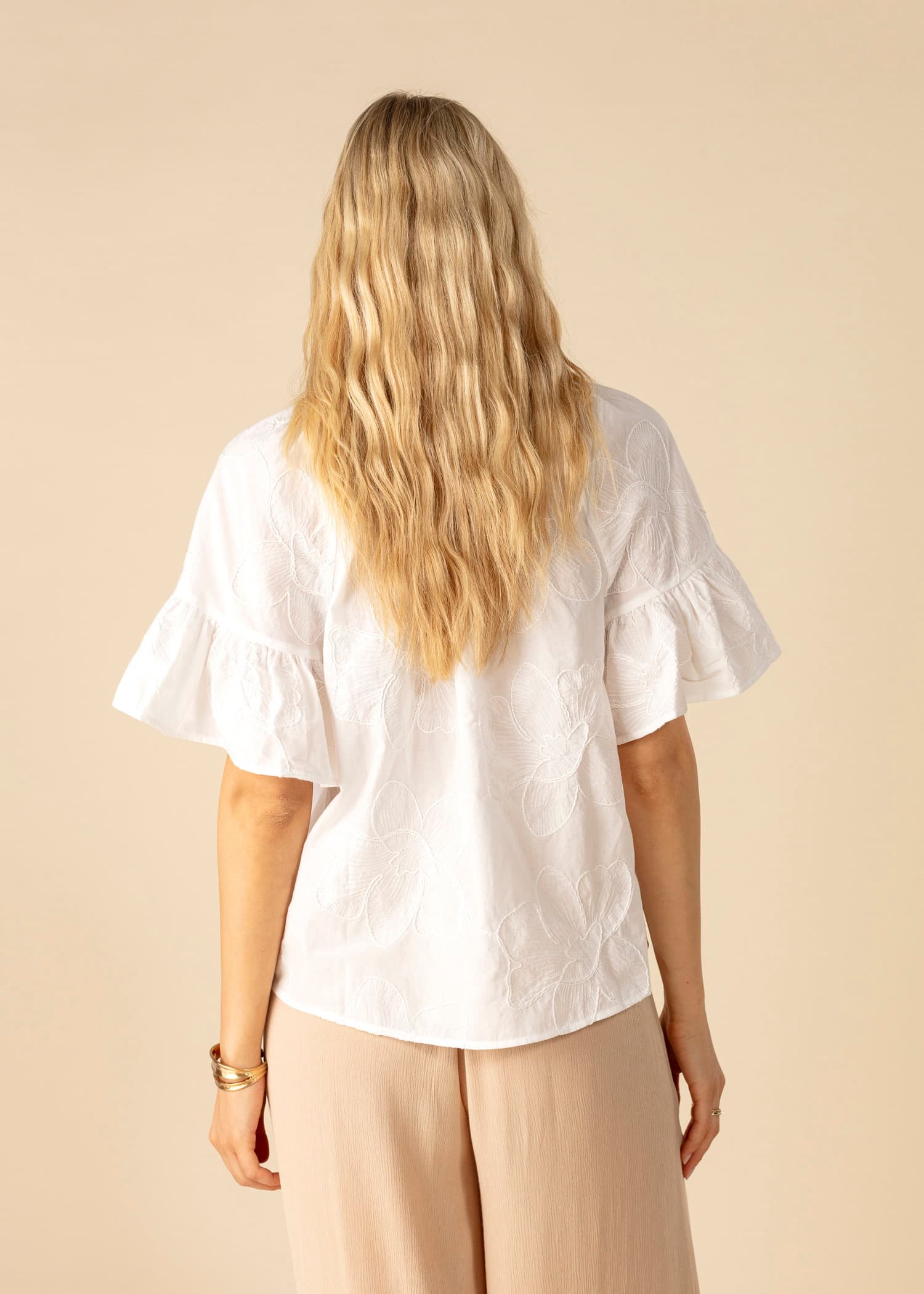 SUMAN Vit broderad blus - Vit 3 - Indiska
