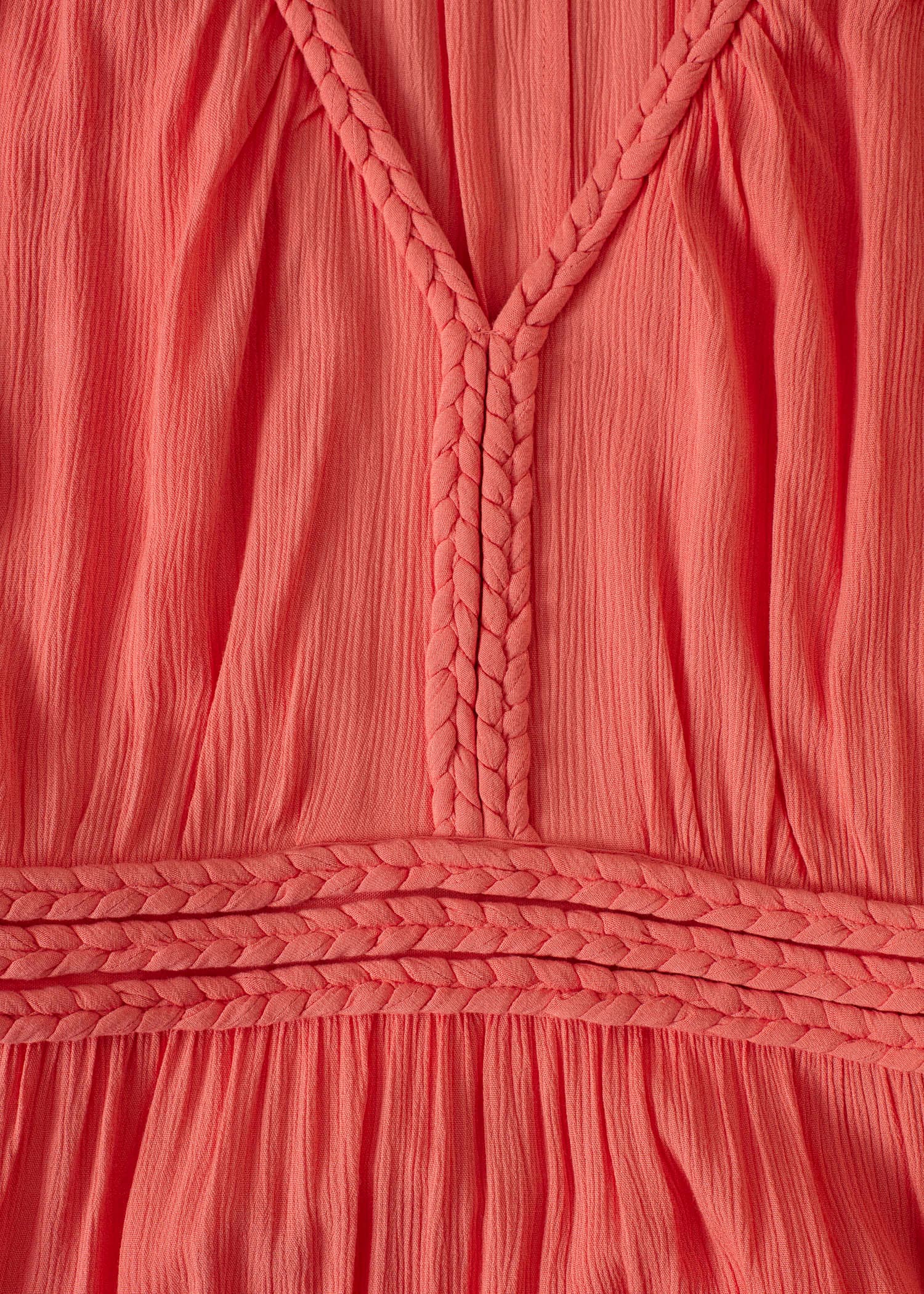 CALLIOPE Lang kjole med flettede detaljer - Rosa 2 - Indiska