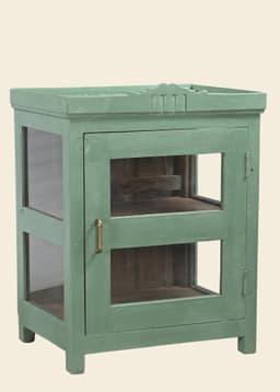 265928 VINTAGE WOOD CABINET - TEAL
