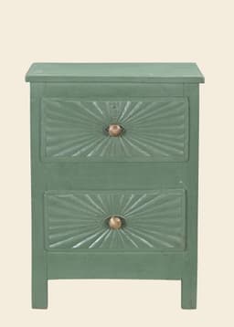 267501 VINTAGE WOOD CHEST - TEAL