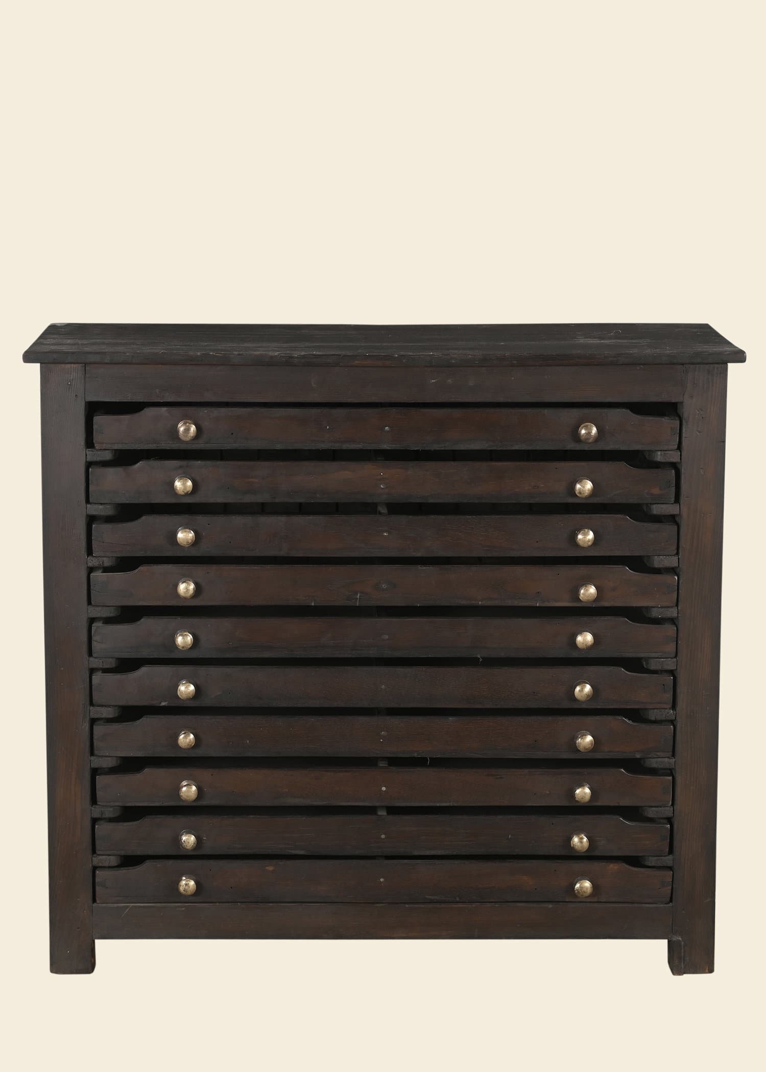 307541 Mörkbrunt vintageskåp i mangoträ - Brun 6 - Indiska