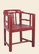 327253 VINTAGE WOOD CHAIR - PINK BURGUNDY
