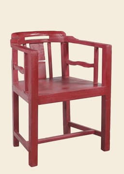 327253 VINTAGE WOOD CHAIR - PINK BURGUNDY