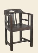 327253 VINTAGE WOOD CHAIR - BURGUNDY