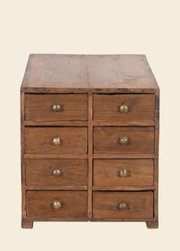 294236 VINTAGE WOOD MULTI DRAWER CHEST - BROWN