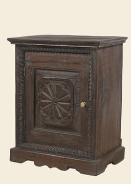 298357 VINTAGE WOOD TABLE - DKBROWN