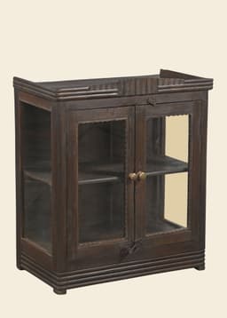 312611 VINTAGE WOOD CABINET - DKBROWN
