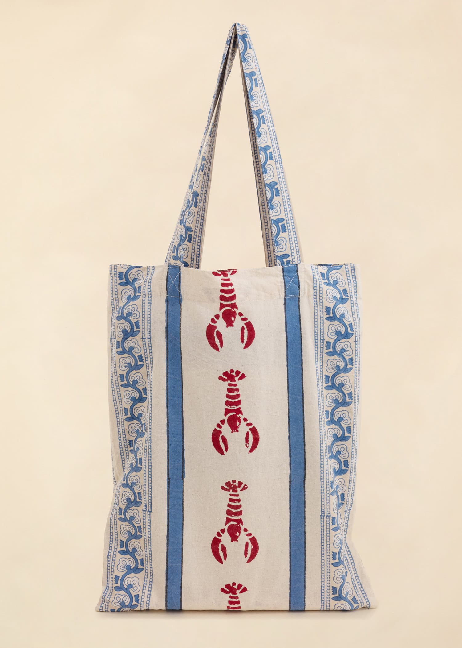 Viny Blocktryckt duk + tote bag -  2 - Indiska
