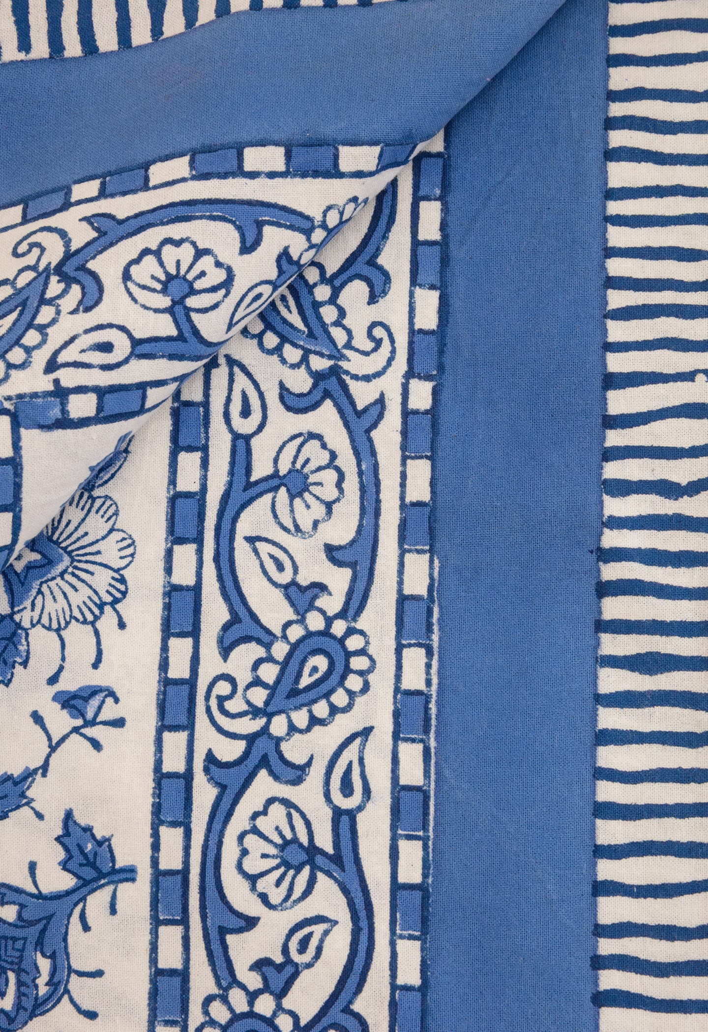 Viny Blocktryckt duk + tote bag - Blå 4 - Indiska