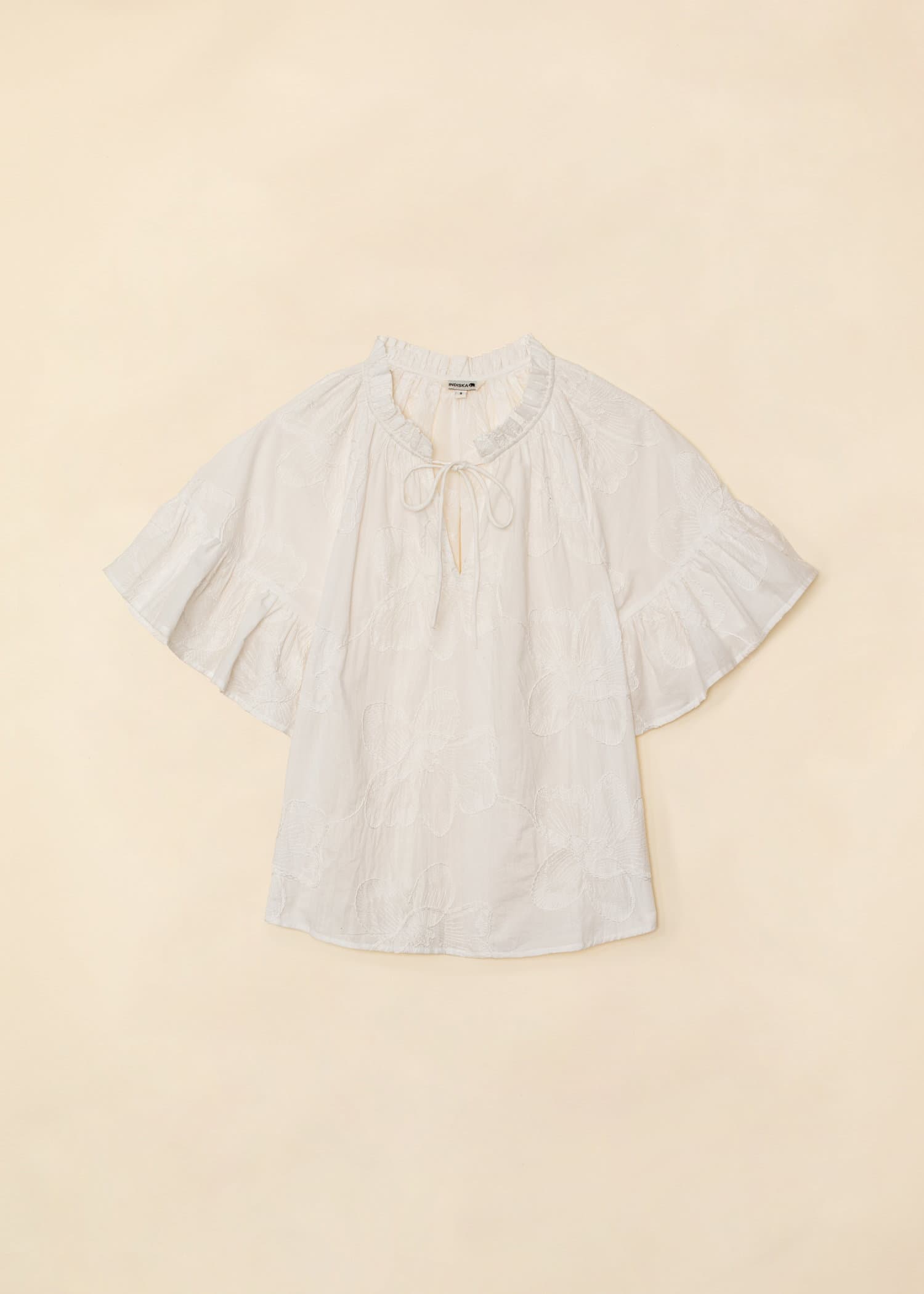 SUMAN Hvit brodert bluse - Hvit 5 - Indiska