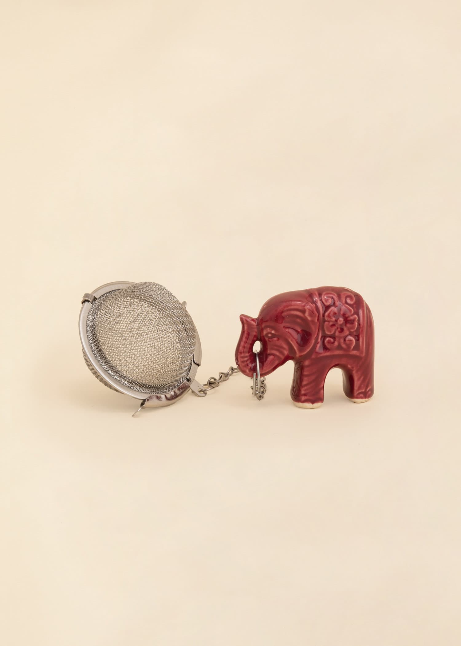 ELEPHANT Elefantformet tesil - Rød 1 - Indiska