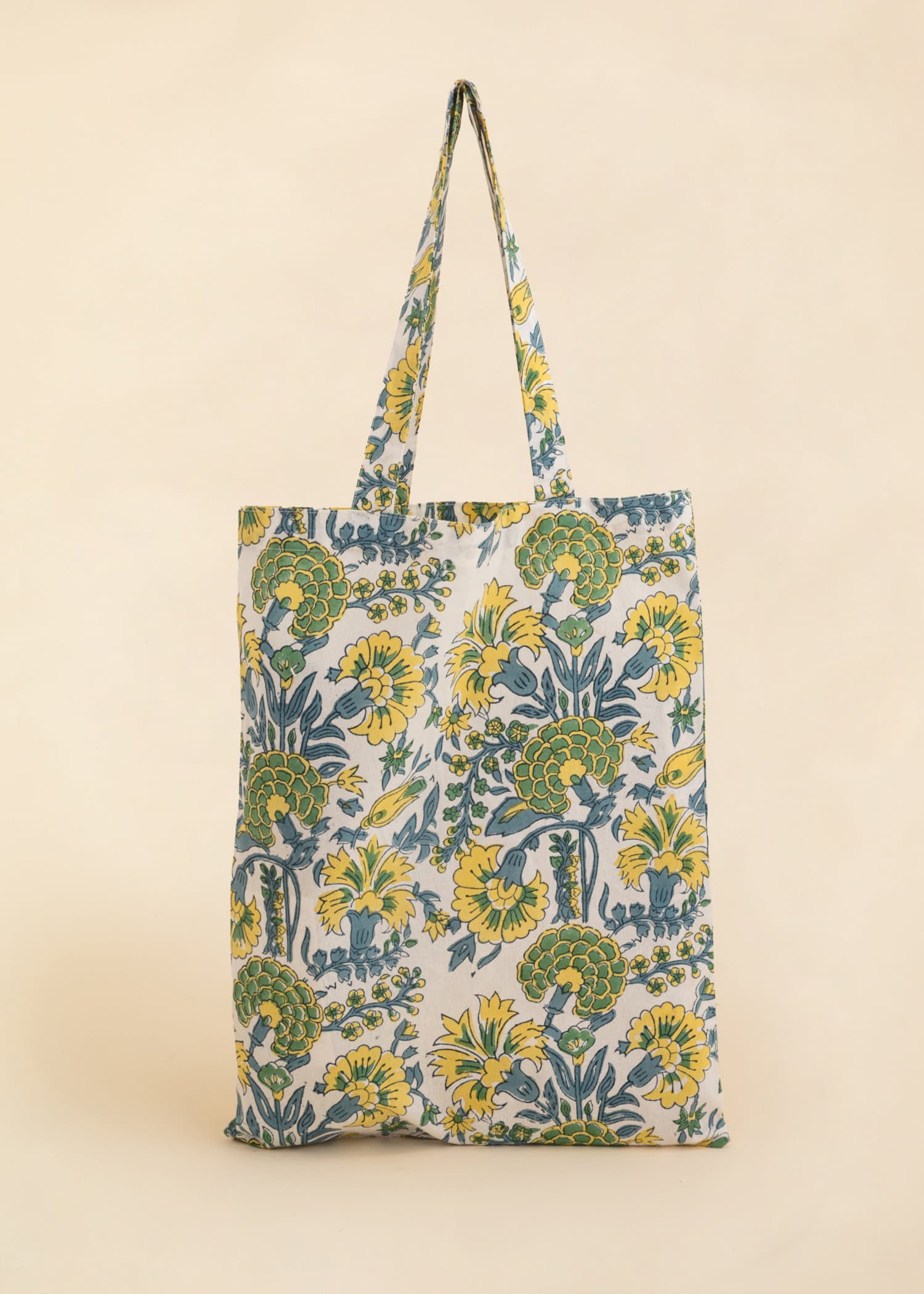 Viny Blocktryckt duk + tote bag -  2 - Indiska