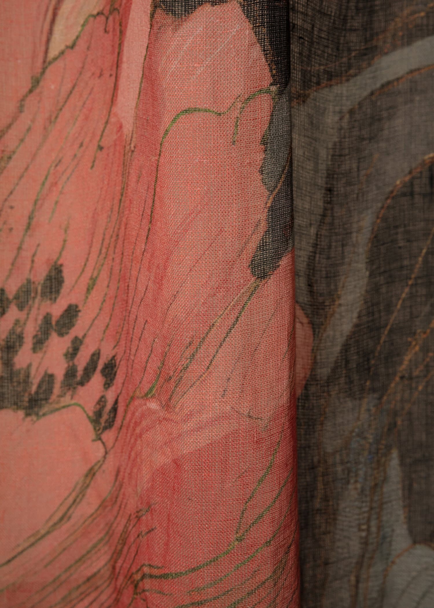 Lin Mønstret gardin 300x120 cm -  2 - Indiska