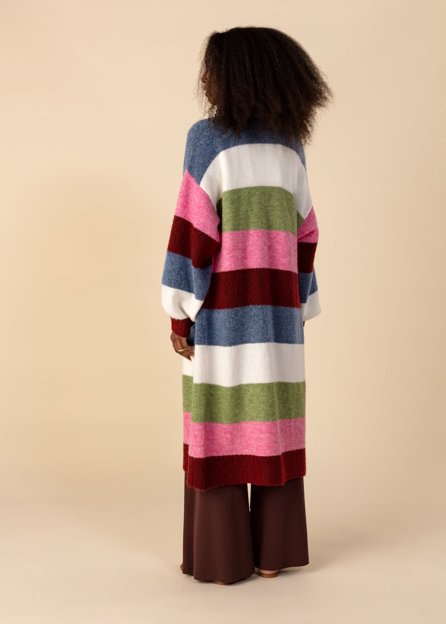 VANESSA Färgglad lång cardigan - Multi 4 - Indiska