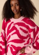 CAJSA JACQUARD SWEATER - FUCHSIA