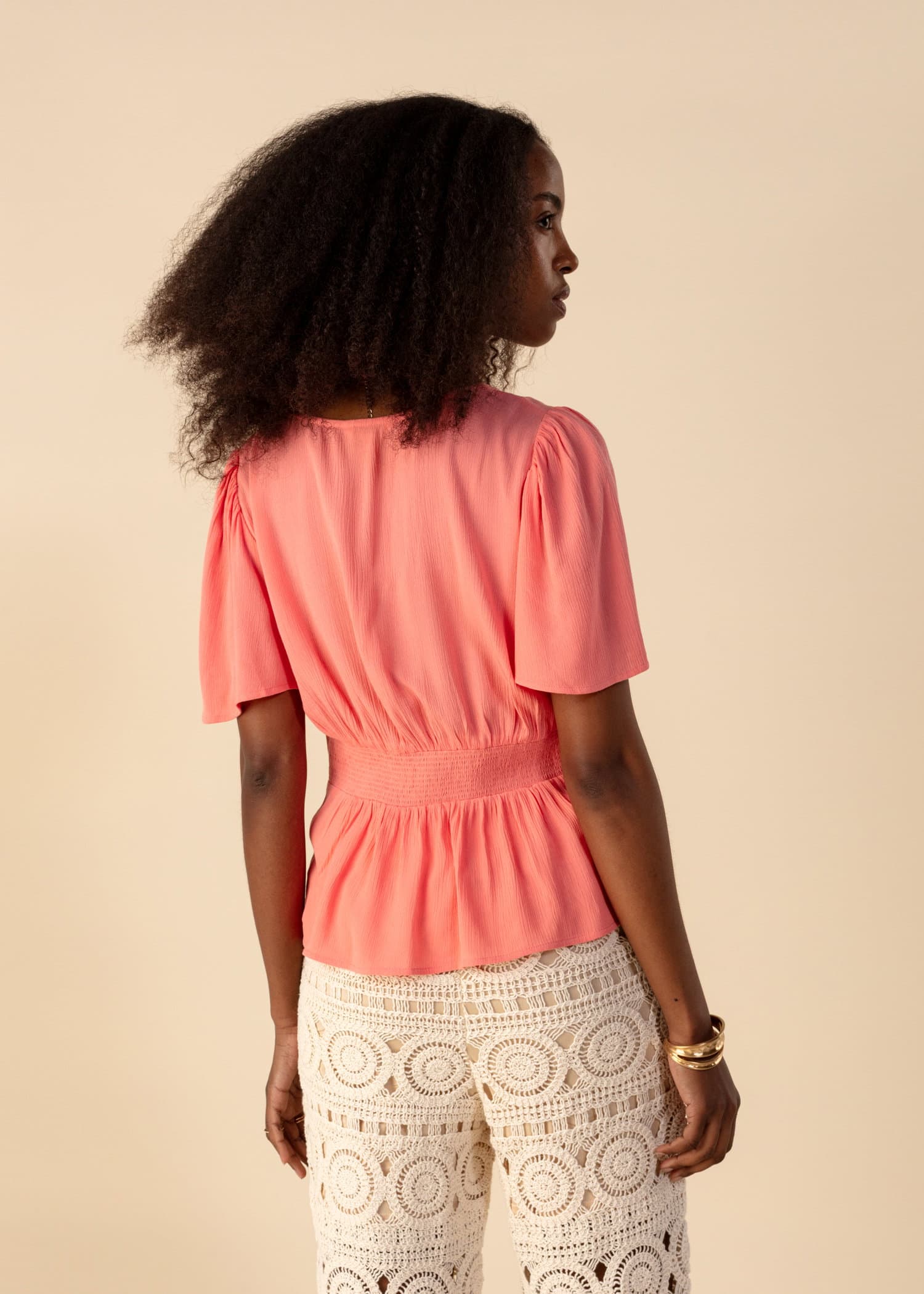 ALEXANDRA Korallbluse - Rosa 4 - Indiska