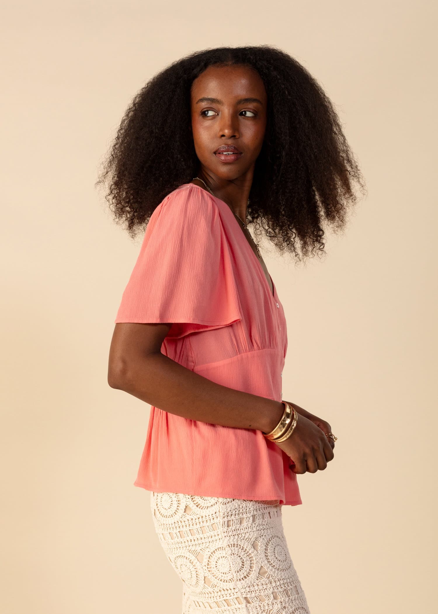 ALEXANDRA Korallbluse - Rosa 5 - Indiska