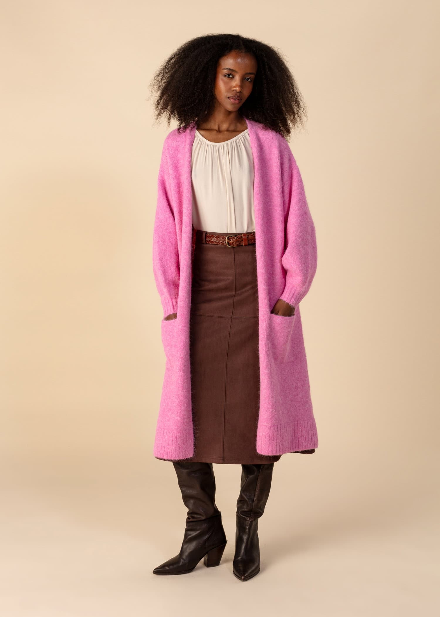 VANNI Rosa lang cardigan - Rosa 3 - Indiska