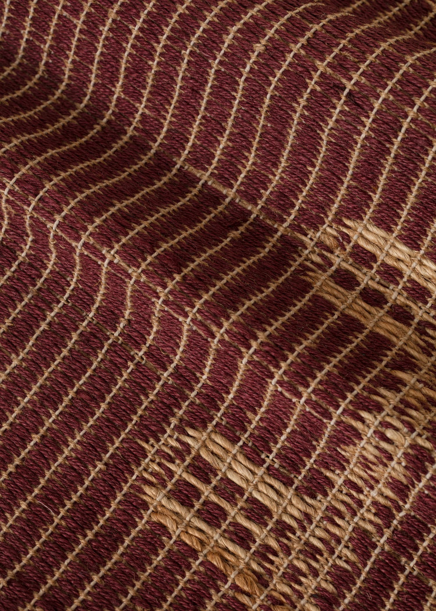Jute Röd vändbar jutematta 60x90 cm - Röd 3 - Indiska