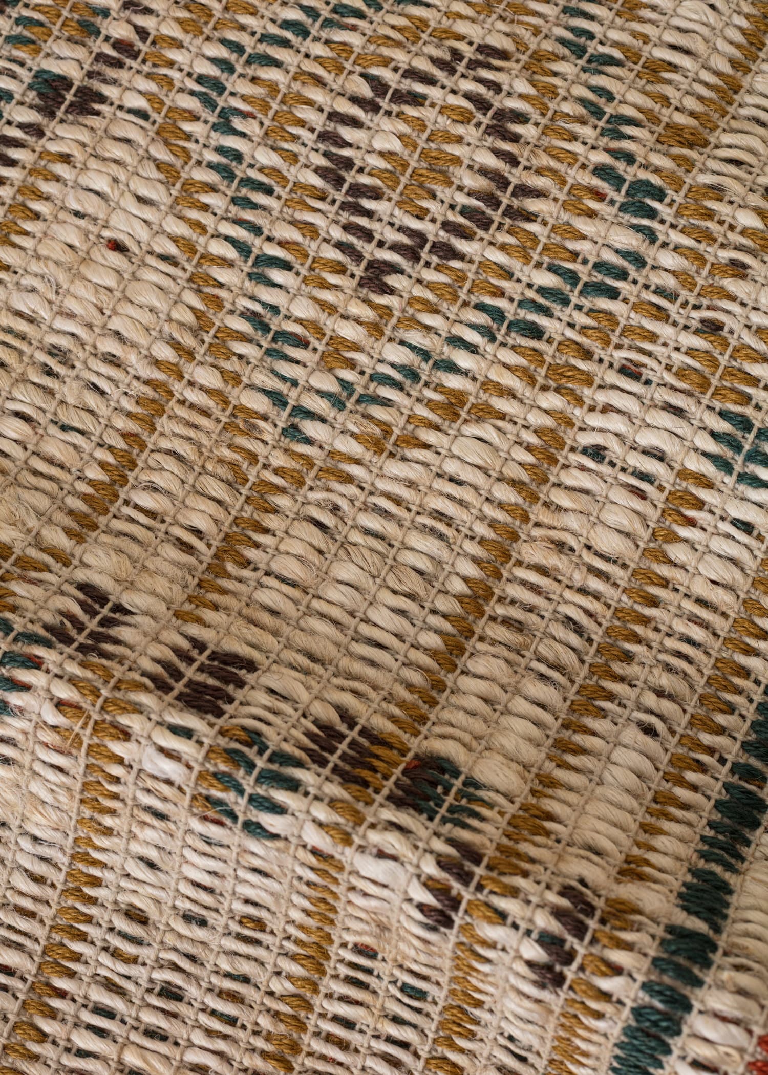 Jute Mönstrad vändbar jutematta 60x90 cm - Blå 3 - Indiska