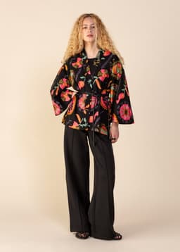 VIVI SHORT KIMONO - Black