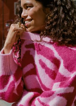 CAJSA JACQUARD SWEATER - FUCHSIA