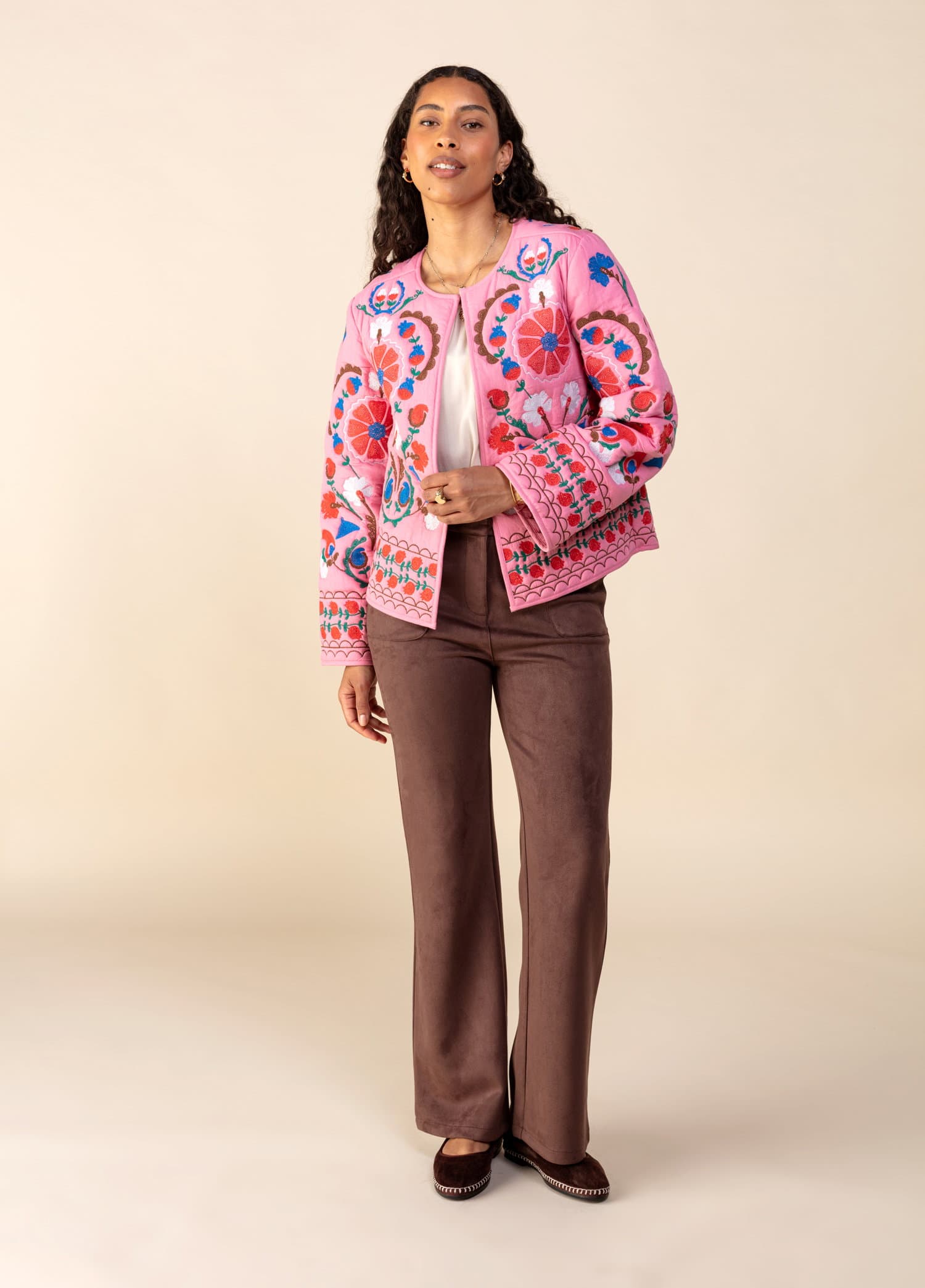 KELLY Kort broderad jacka - Rosa 5 - Indiska