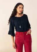 DOLLIE BLOUSE - NAVY