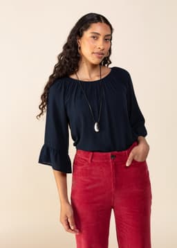DOLLIE BLOUSE - NAVY