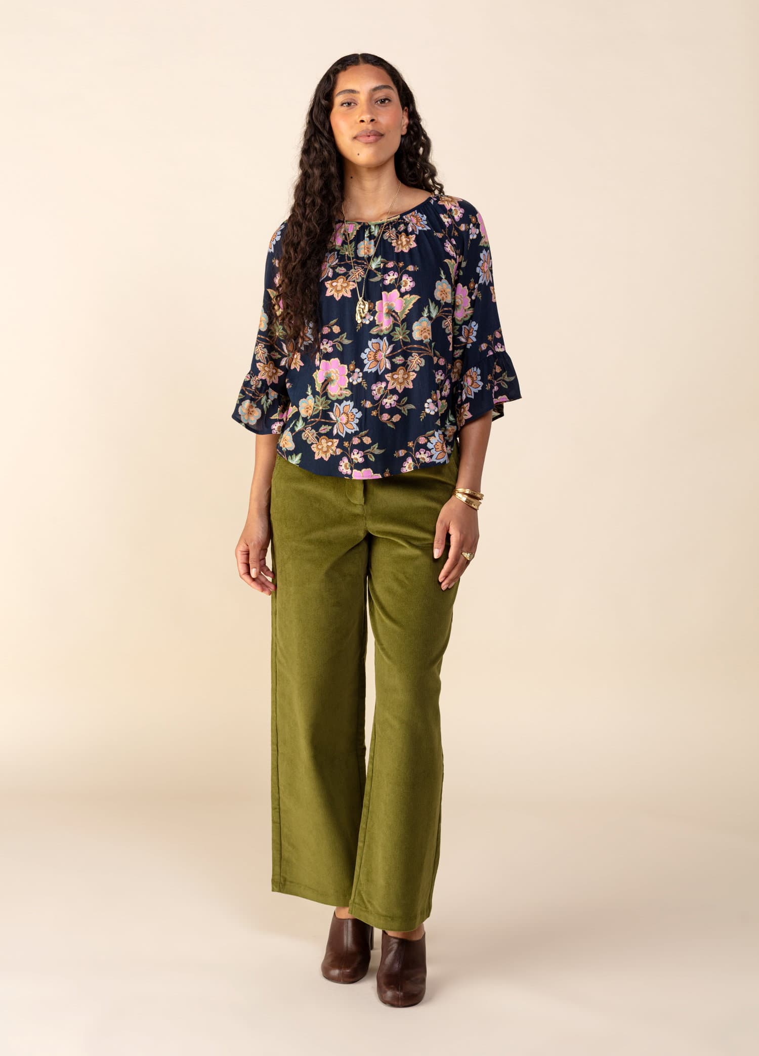 DOLLIE Bluse med 3/4 ermer - Multi 4 - Indiska