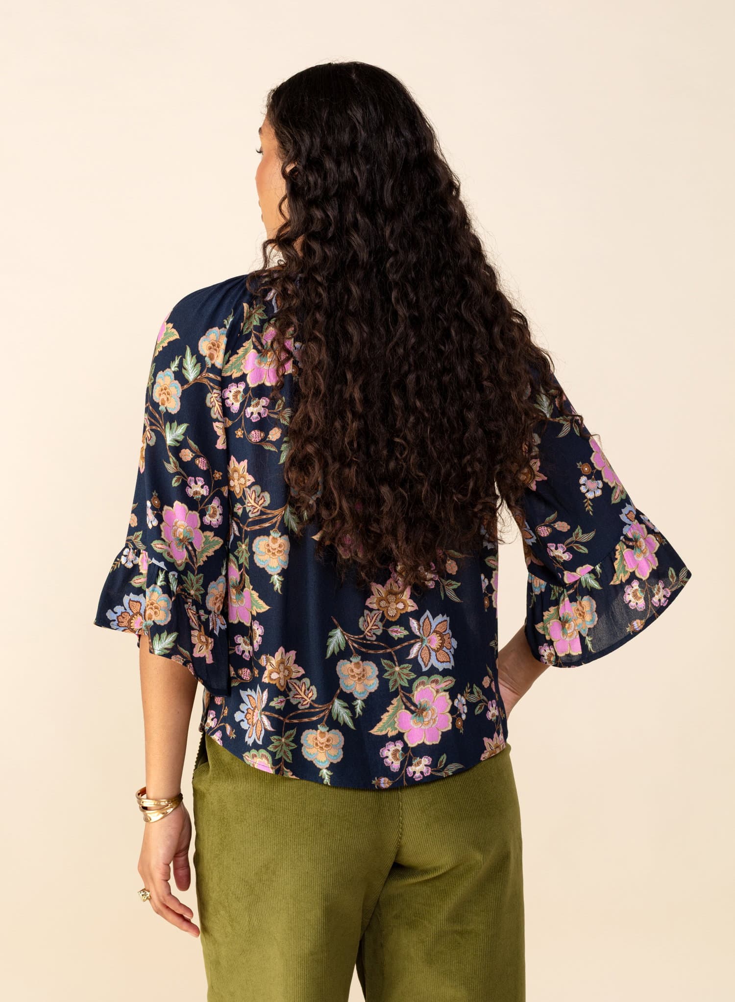 DOLLIE Bluse med 3/4 ermer - Multi 5 - Indiska
