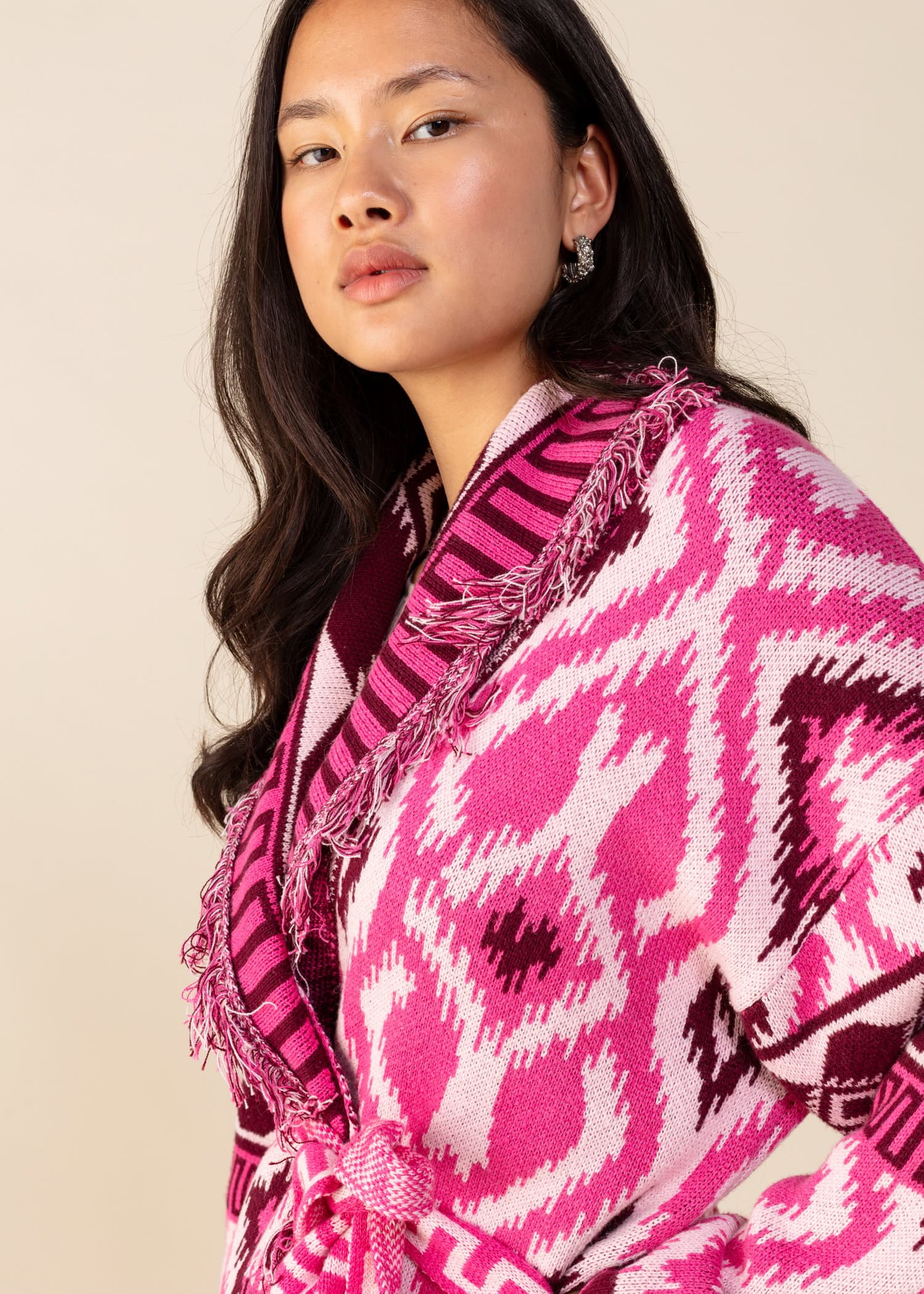 INKA Mønstret cardigan - Rosa 2 - Indiska