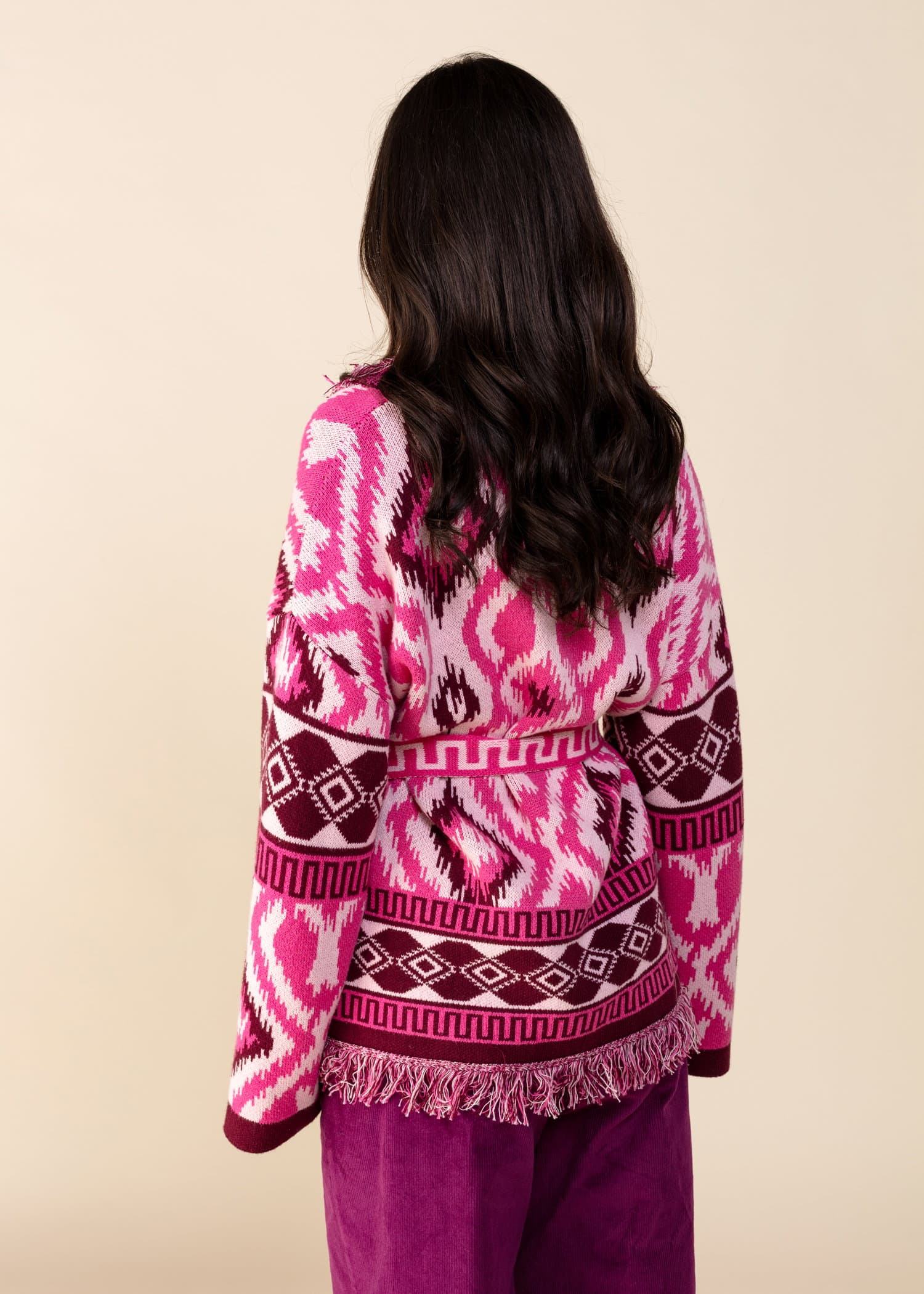 INKA Mønstret cardigan - Rosa 3 - Indiska