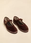 Velvet Mary-Janes - BROWN