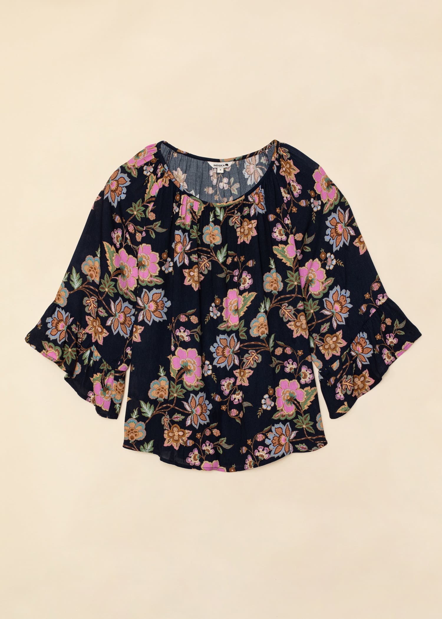 DOLLIE Blommig blus med 3/4 ärm - Multi 6 - Indiska