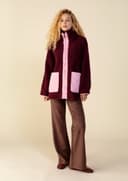 PIA PILE JACKET - BURGUNDY