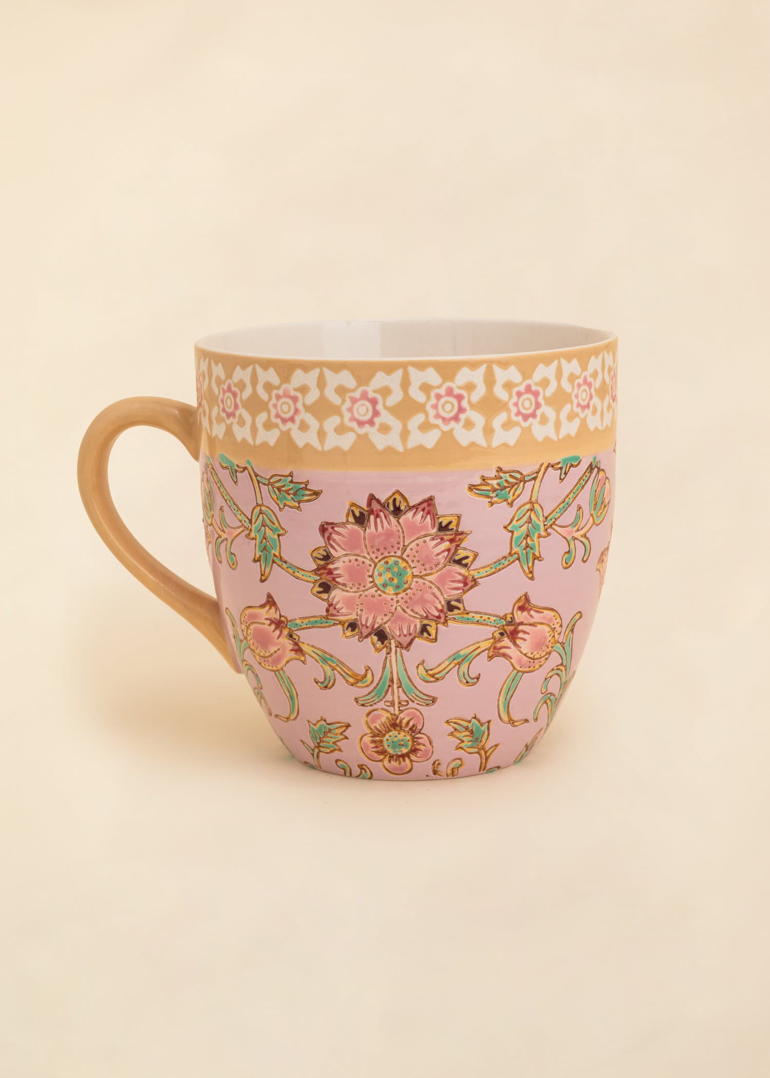 XL Harlekinmønstret XL-krus - Rosa 1 - Indiska