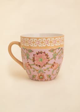 XL MUG - INDIAN FLOWER PINK WHEAT