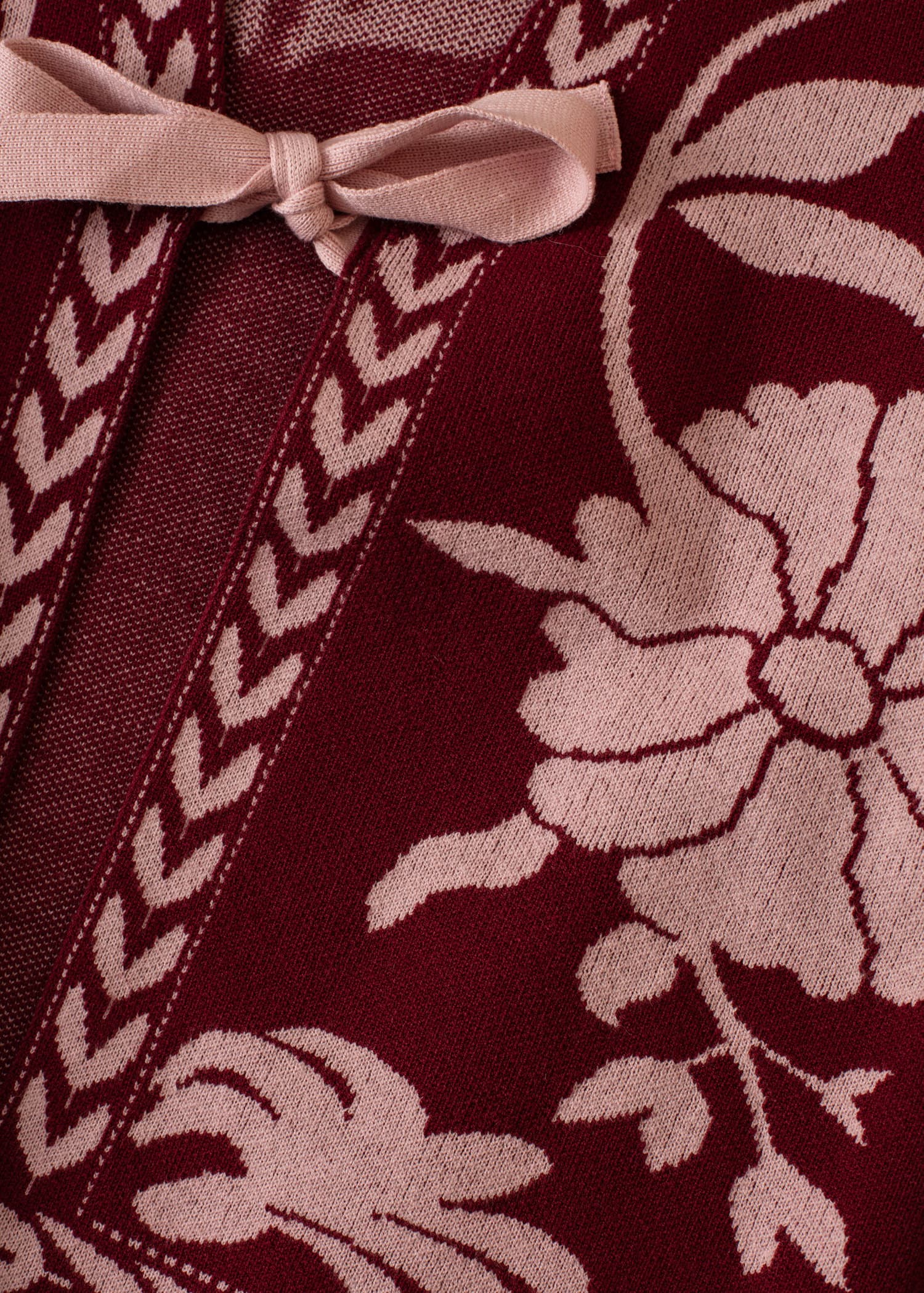 FLORA Blomstret cardigan - Rød 2 - Indiska