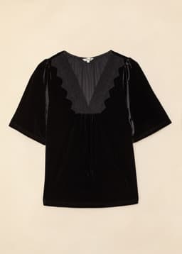 DAKOTA VELOUR TOP - Black