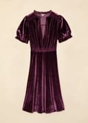 DARIA VELOUR DRESS - WINE