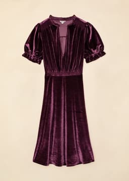 DARIA VELOUR DRESS - WINE