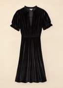DARIA VELOUR DRESS - Black