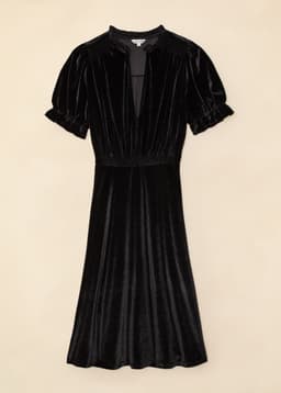 DARIA VELOUR DRESS - Black