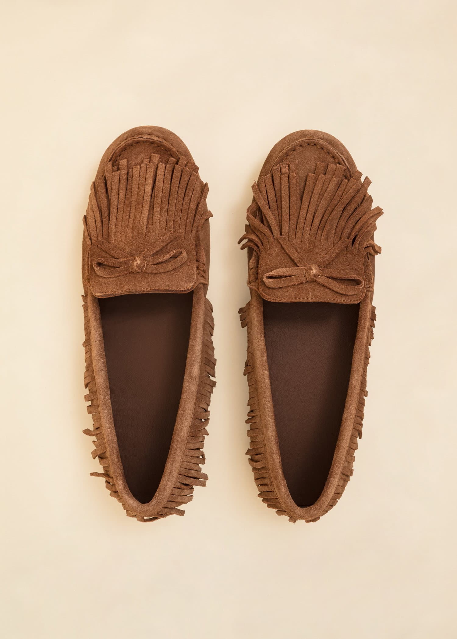 Zazi Loafers i mocka med fransar - Brun 2 - Indiska