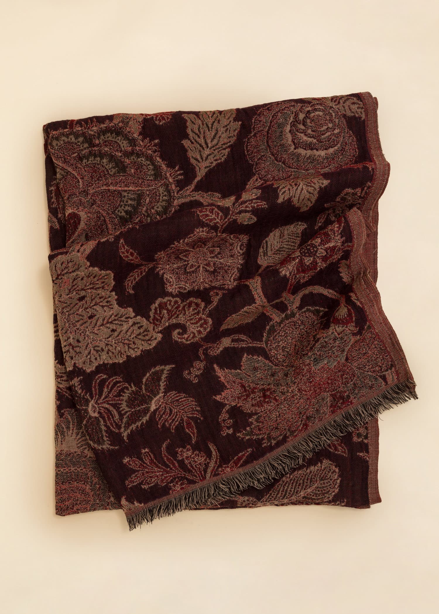 LINA Mykt jacquard-skjerf - Rød 1 - Indiska
